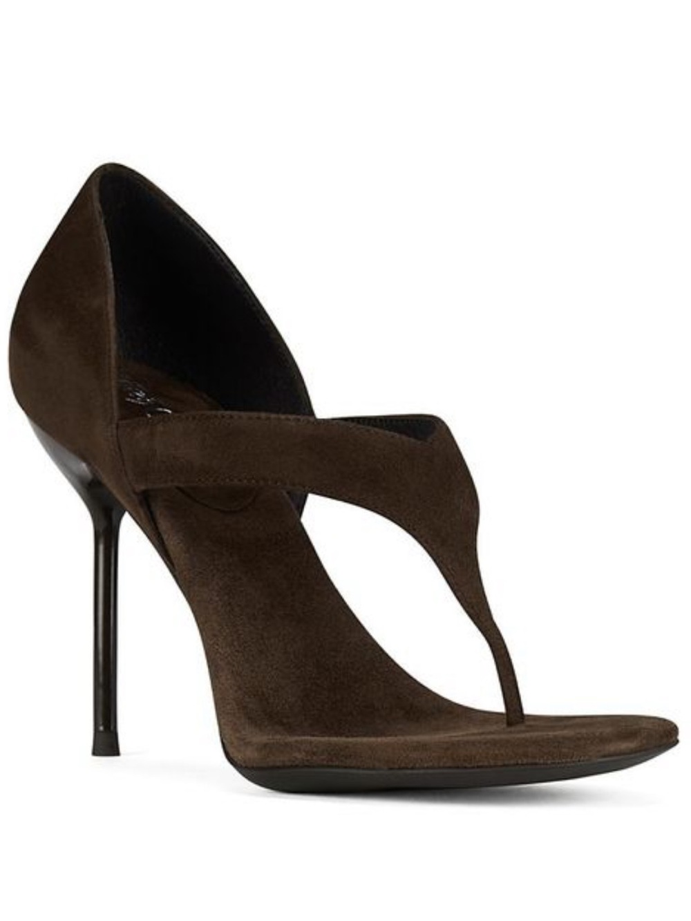 Jeffrey Campbell Rhian Brown Suede Women's Thong Stiletto Heel - 6.5